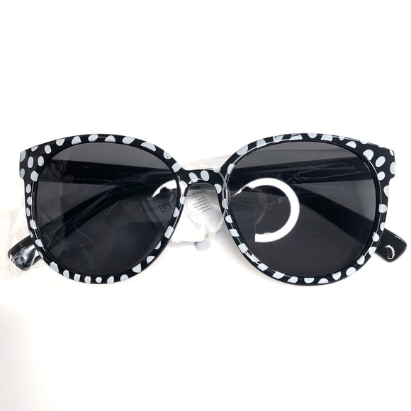 Black with White Polka Dotted Design Sunglasses - Picture 2 of 3